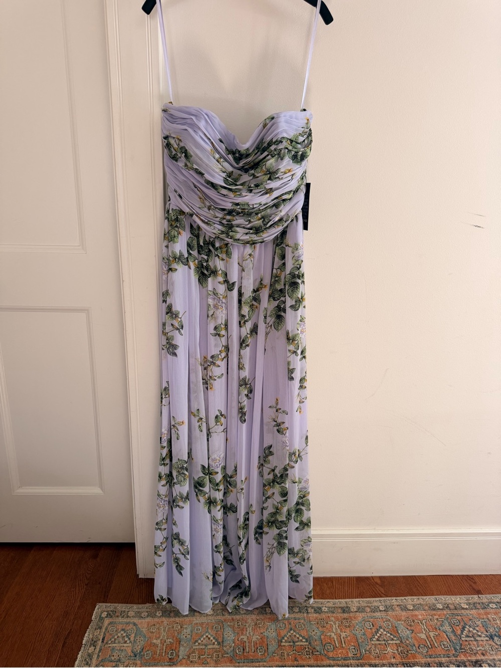 WHBD Lavender Floral Chiffon Maxi Dress